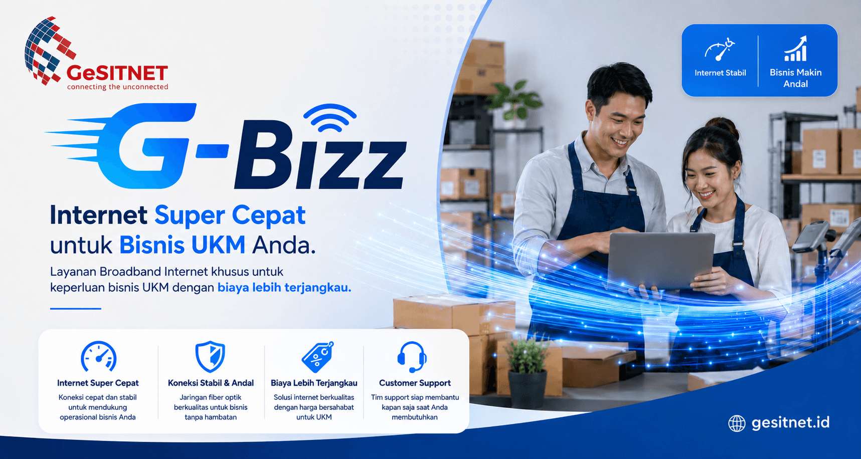 Ilustrasi layanan internet bisnis G-BIZZ untuk UKM