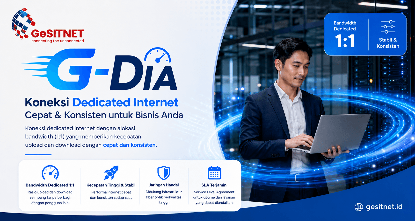 Ilustrasi layanan dedicated internet G-DIA untuk korporasi